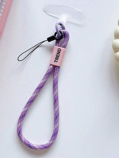 1pc Minimalist Personalized Short Single-Button Portable Outdoor Nylon Card Holder With Small Loop For Anti-Lost Phone Lanyard, Compatible With Galaxy Keys Cards Suspension Gifts For Mother, Family, F