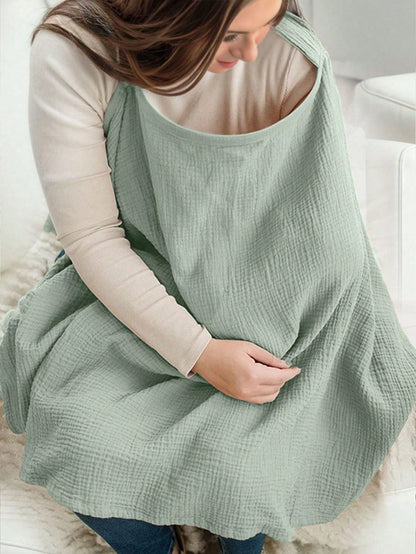 1pc Multifunctional Nursing Cover Shawl, Anti-Exposure Breastfeeding Apron, Black/Coffee/Beige Gauze Nursing Cover, Breathable Soft Skin-Friendly Nursing Top Cover-Up For Moms