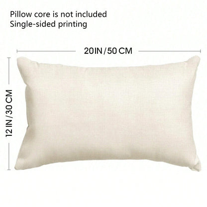 1PC Navy Blue And White Pumpkin Lumbar Pillow Cover, Watercolor Maple Vine Fall Throw Pillow Cover, Faux Linen Rustic Thanksgiving Harvest Decorative Pillow Cover, Perfect For Living Room Sofa Decor (
