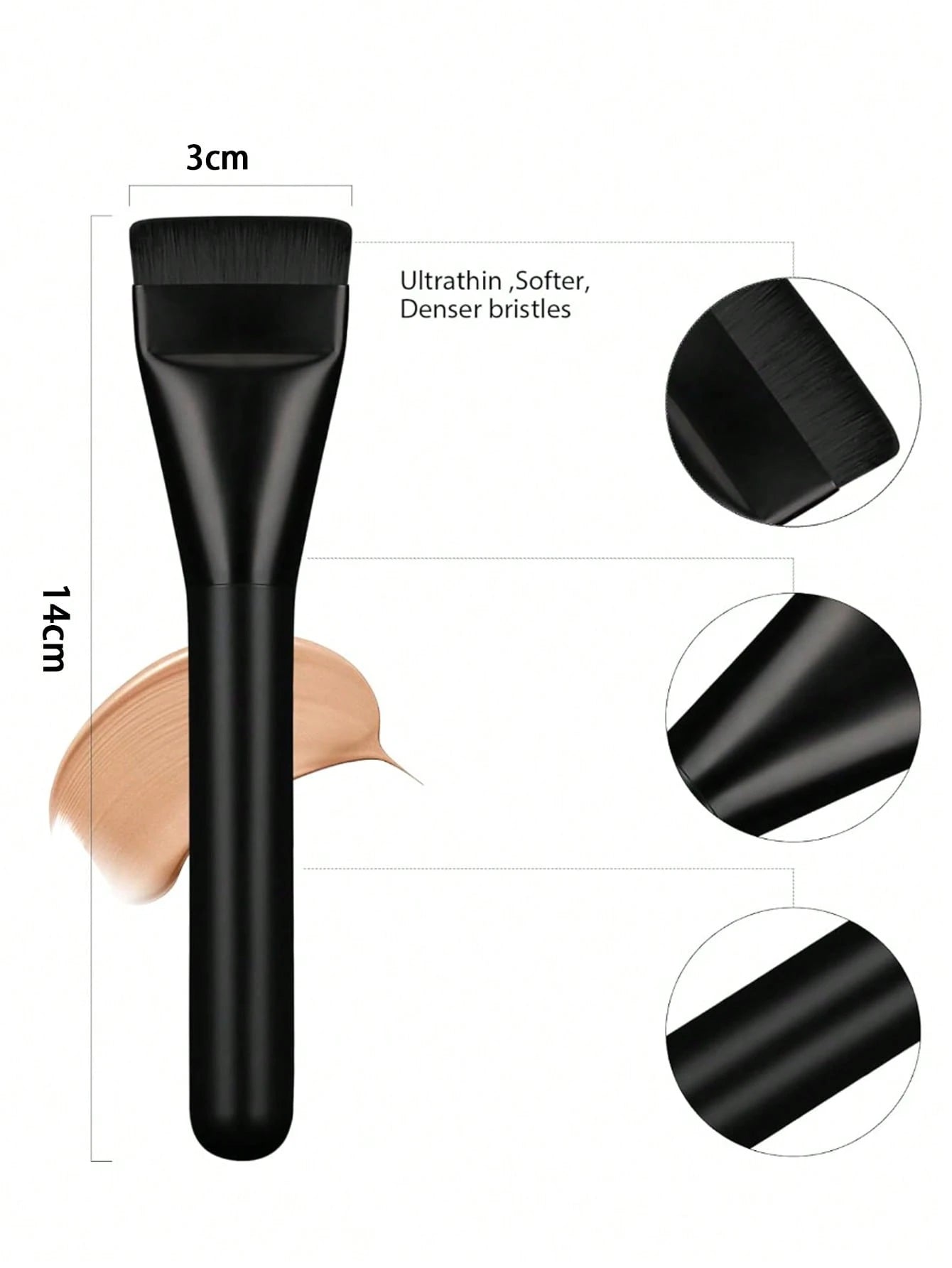 1pc New Flat Top Foundation Brush, Makeup Tool