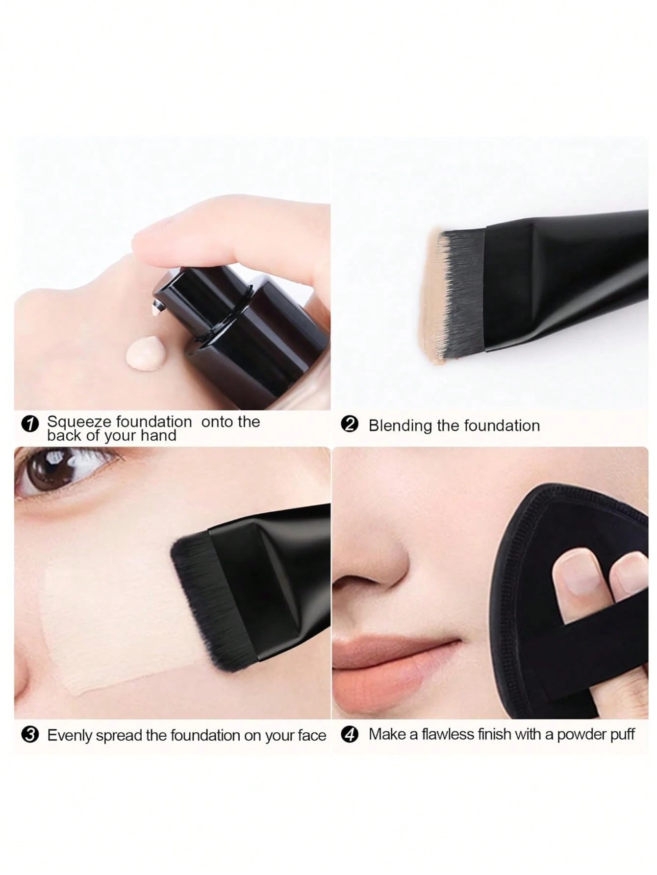 1pc New Flat Top Foundation Brush, Makeup Tool