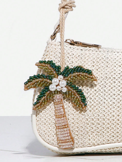 1pc Novachic Vacation Style Beaded Sea Star, Coconut Tree, Sea Turtle Animal Bag Charm, Suitable For Summer Vacation, Beach, Travel, Portable