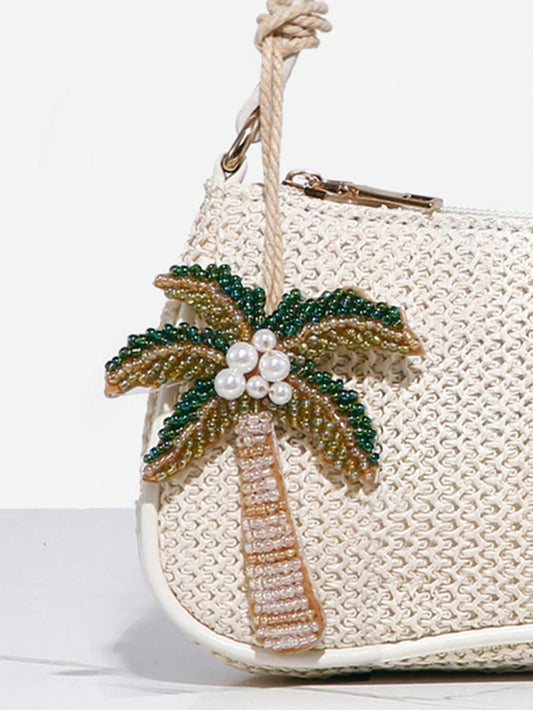 1pc Novachic Vacation Style Beaded Sea Star, Coconut Tree, Sea Turtle Animal Bag Charm, Suitable For Summer Vacation, Beach, Travel, Portable