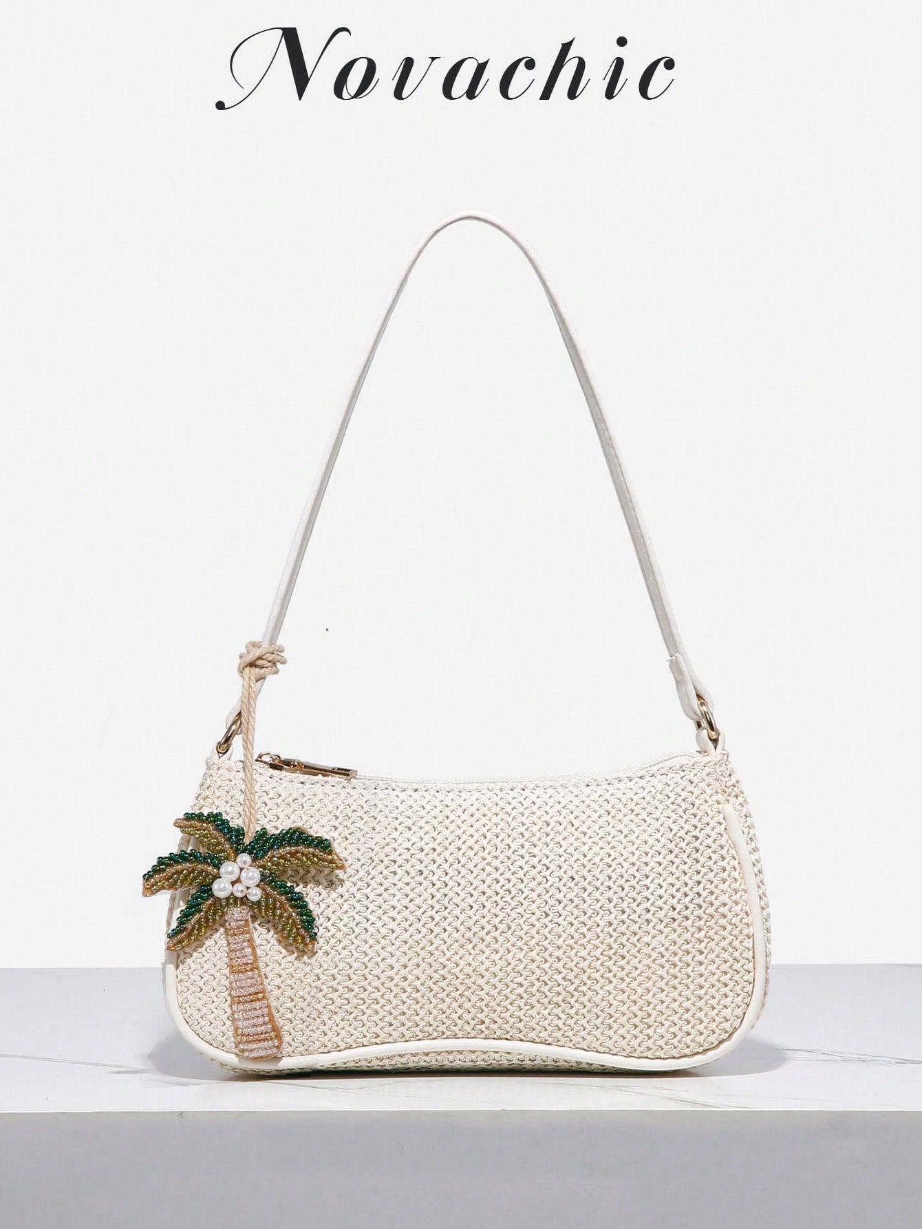 1pc Novachic Vacation Style Beaded Sea Star, Coconut Tree, Sea Turtle Animal Bag Charm, Suitable For Summer Vacation, Beach, Travel, Portable