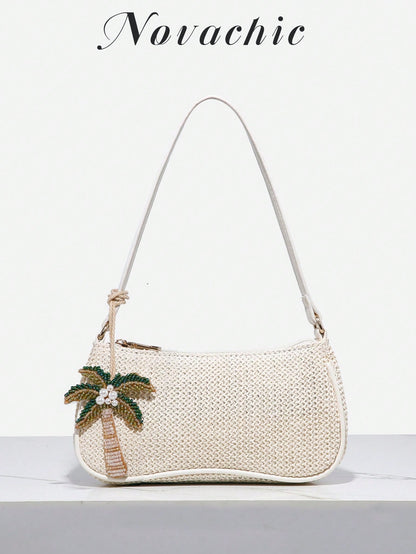 1pc Novachic Vacation Style Beaded Sea Star, Coconut Tree, Sea Turtle Animal Bag Charm, Suitable For Summer Vacation, Beach, Travel, Portable