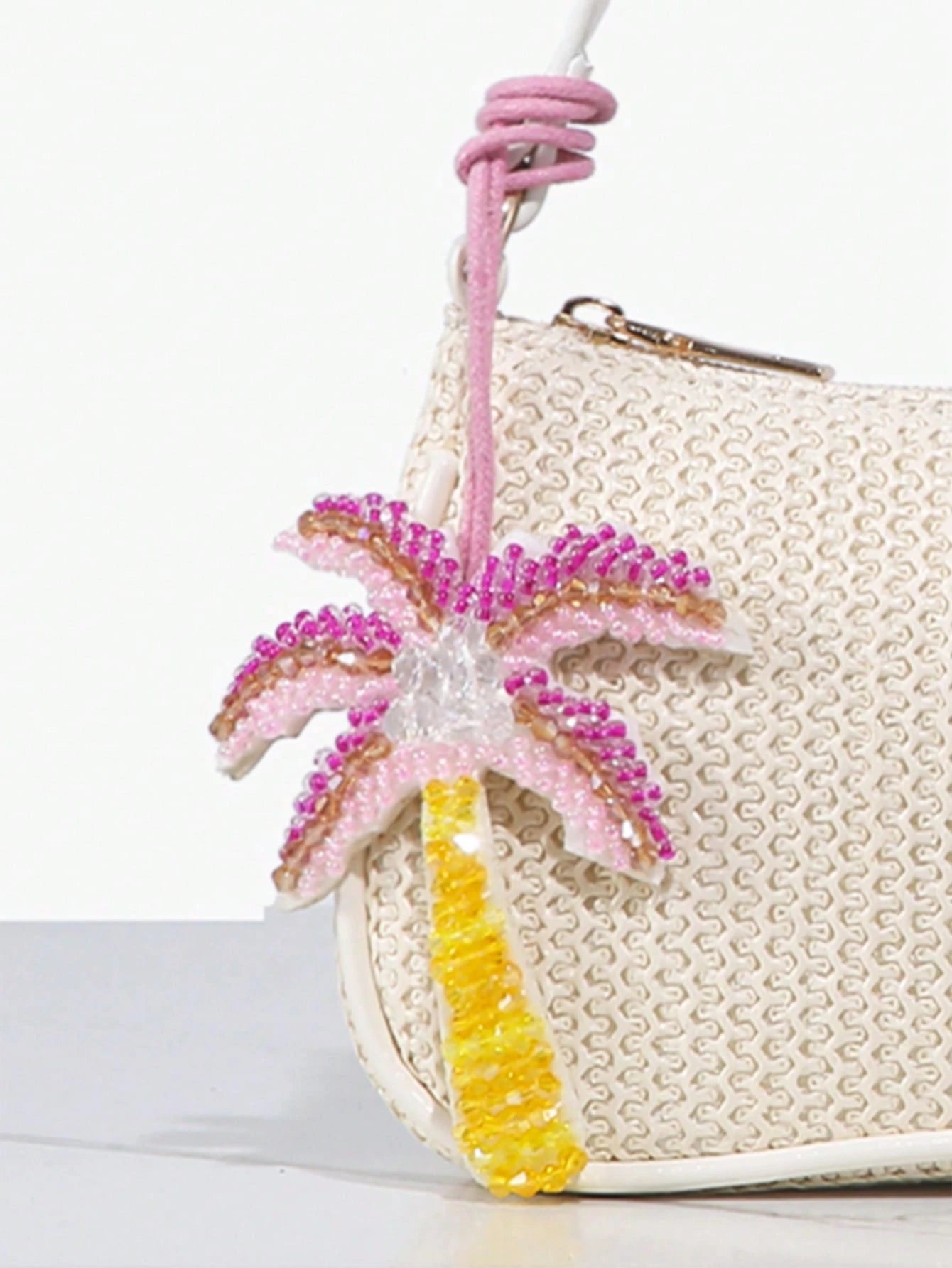 1pc Novachic Vacation Style Beaded Sea Star, Coconut Tree, Sea Turtle Animal Bag Charm, Suitable For Summer Vacation, Beach, Travel, Portable