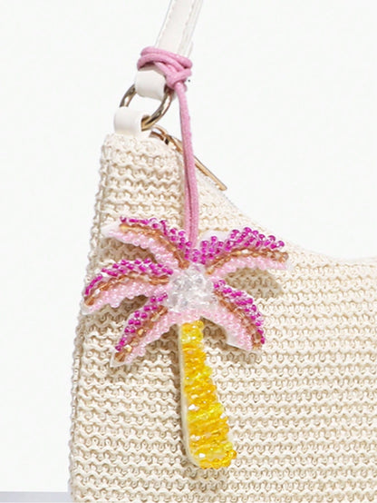 1pc Novachic Vacation Style Beaded Sea Star, Coconut Tree, Sea Turtle Animal Bag Charm, Suitable For Summer Vacation, Beach, Travel, Portable