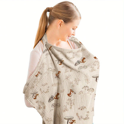 1pc Nursing Cover Scarf, Breathable Breastfeeding Cover Shawl For Outdoor Feeding