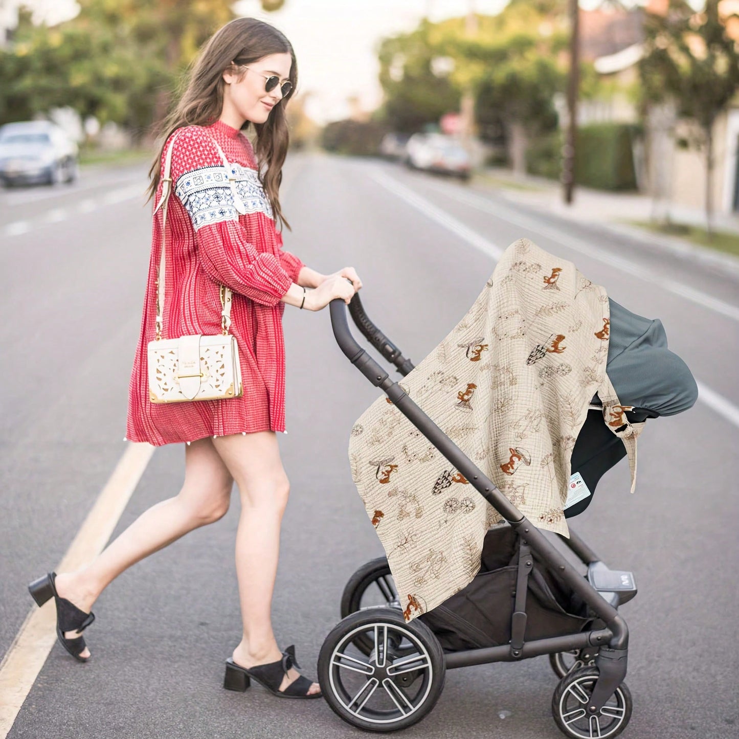 1pc Nursing Cover Scarf, Breathable Breastfeeding Cover Shawl For Outdoor Feeding