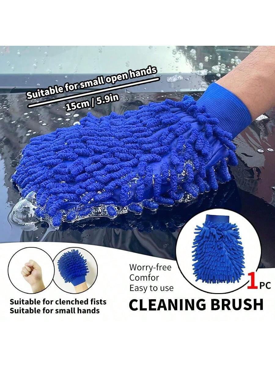 1pc Pink Car Wash Glove Cleaning Brush, Car Detailing Tool That Does Not Damage Paint, Window & Glass Towel Brush, Universal For Most Vehicles