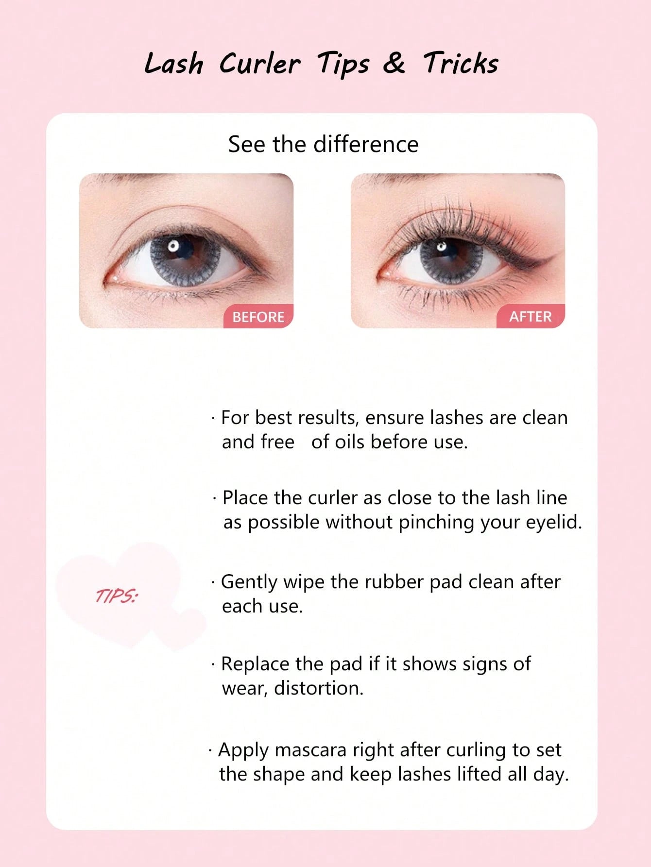 1pc Pink Handle Gold Eyelash Curler, Fits Eye Shape Gently Without Pinching Eyelids, Natural Curl Easy To Use, Eyelash Makeup Tool, Home Essential, Travel Portable, Vanity Table Must-Have