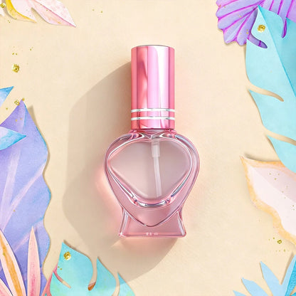 1pc Pink Heart-Shaped Glass Refillable Perfume Spray Bottle (Includes Perfume Dispenser), Suitable For Perfume And Essential Oil Storage, Travel Perfume Bottle, Exquisite Gift, Travel Essential, Porta