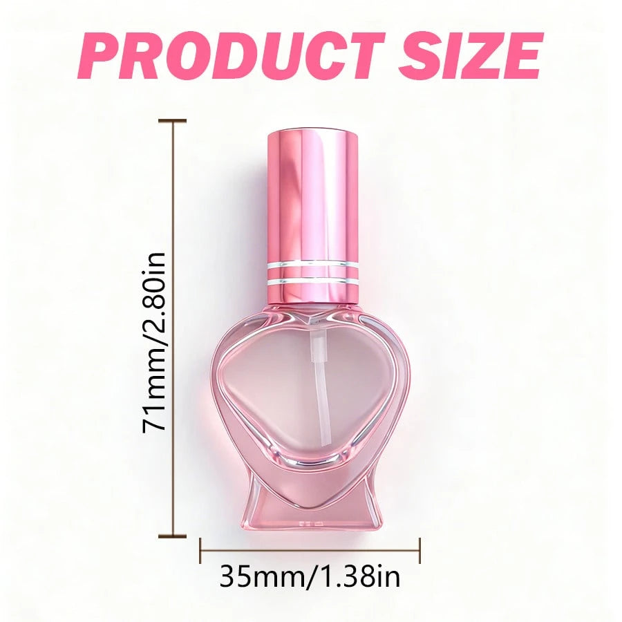 1pc Pink Heart-Shaped Glass Refillable Perfume Spray Bottle (Includes Perfume Dispenser), Suitable For Perfume And Essential Oil Storage, Travel Perfume Bottle, Exquisite Gift, Travel Essential, Porta