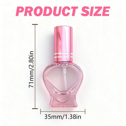 1pc Pink Heart-Shaped Glass Refillable Perfume Spray Bottle (Includes Perfume Dispenser), Suitable For Perfume And Essential Oil Storage, Travel Perfume Bottle, Exquisite Gift, Travel Essential, Porta