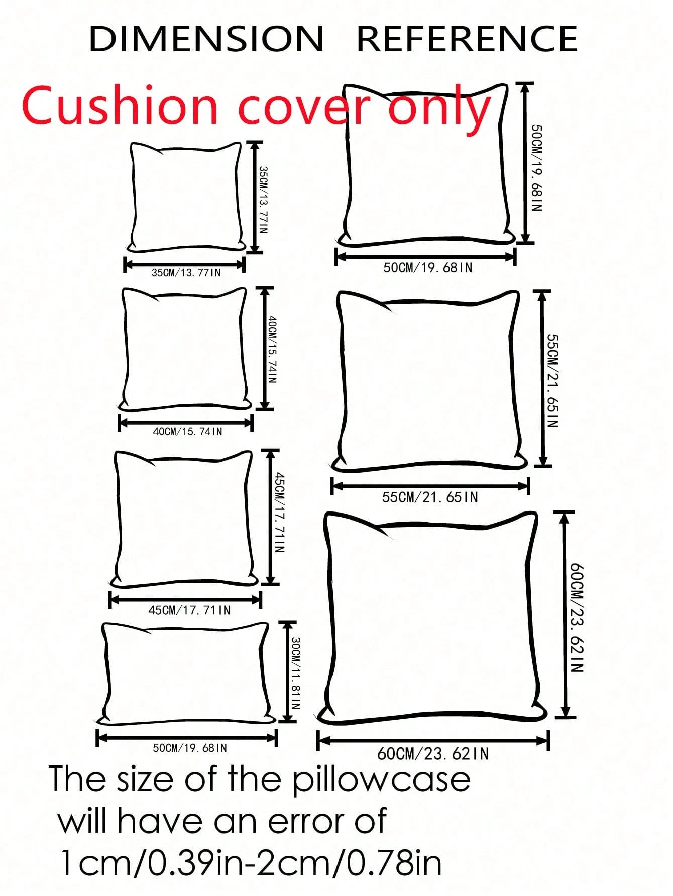 1pc Plain Cushion Cover Without Filler, Plush Square Pillowcase For Sofa, Home Decor
