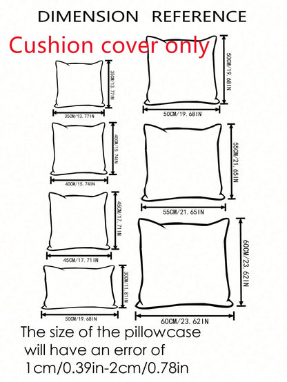 1pc Plain Cushion Cover Without Filler, Plush Square Pillowcase For Sofa, Home Decor