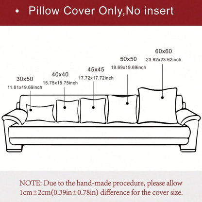 1pc Plain Cushion Cover Without Filler, Plush Square Pillowcase For Sofa, Home Decor