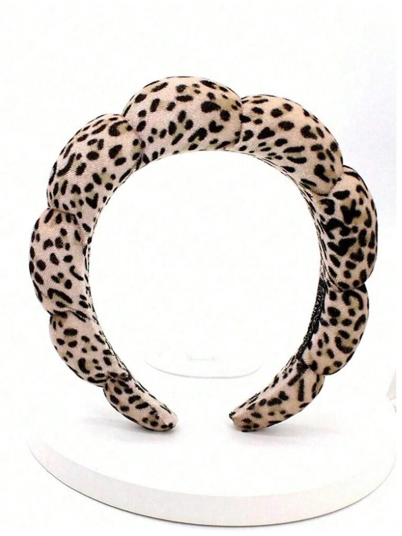 1pc Plush Sponge Cloud Print Headband, High-End Hairband Wash Face Towel Headwear For Summer, Hairband Headband For Women, Hair Accessories, Hair Hoop,Animal Print Head Accessories