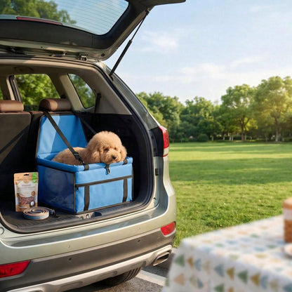 1pc Portable Car Pet Carrier Bag, Foldable, Super Breathable, Waterproof, Stain-Resistant Pet Bed, Suitable For Small To Medium Cats And Dogs