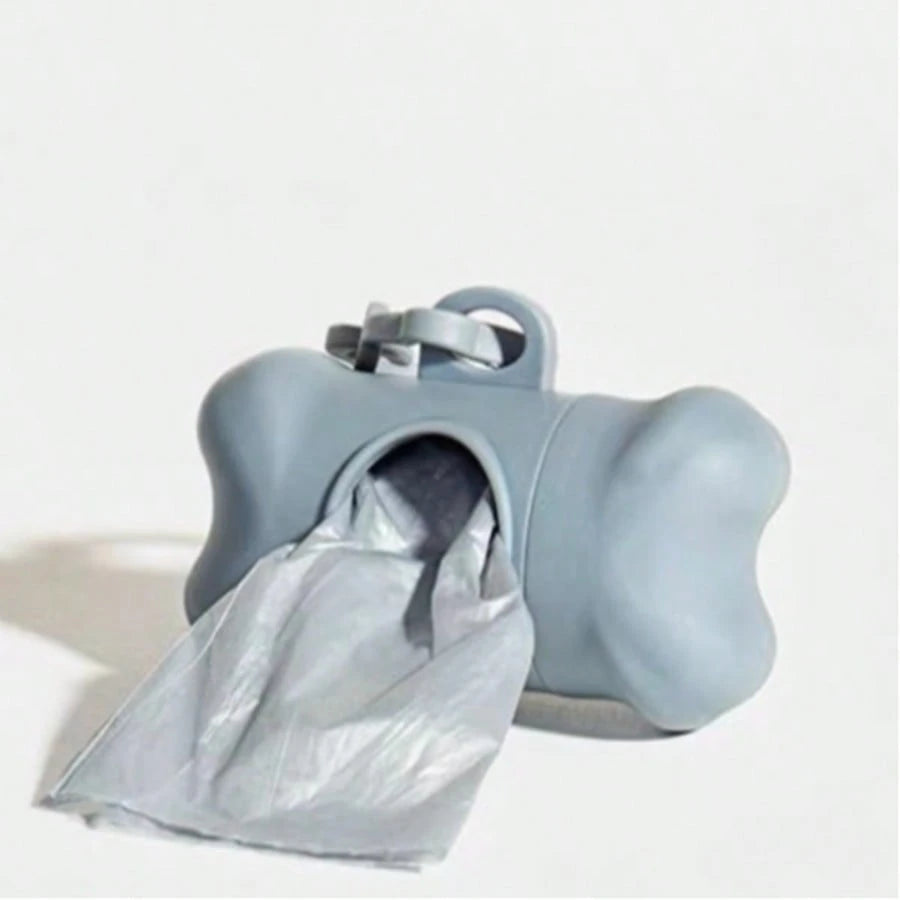 1pc Portable Matte Dog Poop Bag Dispenser, Cute Bone-Shaped Pet Waste Bag Storage Box, Cat Litter Trash Bag Holder, Outdoor Puppy Cleanup Bag Organizer With Hook Clip, Can Be Attached To Leash, Dog Su