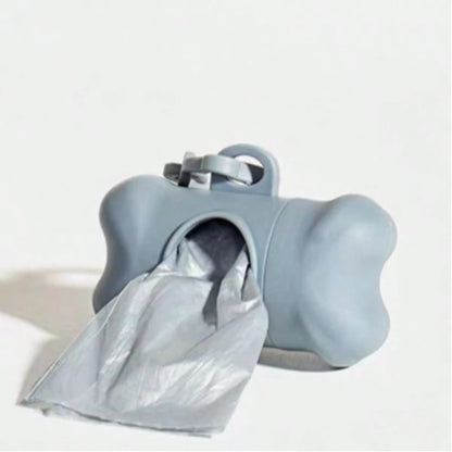 1pc Portable Matte Dog Poop Bag Dispenser, Cute Bone-Shaped Pet Waste Bag Storage Box, Cat Litter Trash Bag Holder, Outdoor Puppy Cleanup Bag Organizer With Hook Clip, Can Be Attached To Leash, Dog Su