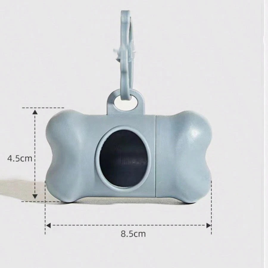 1pc Portable Matte Dog Poop Bag Dispenser, Cute Bone-Shaped Pet Waste Bag Storage Box, Cat Litter Trash Bag Holder, Outdoor Puppy Cleanup Bag Organizer With Hook Clip, Can Be Attached To Leash, Dog Su