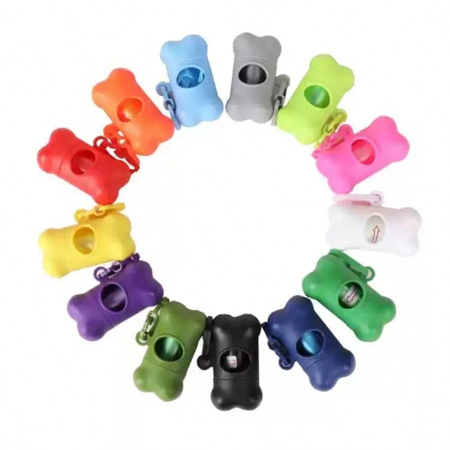 1pc Portable Matte Dog Poop Bag Dispenser, Cute Bone-Shaped Pet Waste Bag Storage Box, Cat Litter Trash Bag Holder, Outdoor Puppy Cleanup Bag Organizer With Hook Clip, Can Be Attached To Leash, Dog Su