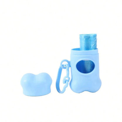 1pc Portable Matte Dog Poop Bag Dispenser, Cute Bone-Shaped Pet Waste Bag Storage Box, Cat Litter Trash Bag Holder, Outdoor Puppy Cleanup Bag Organizer With Hook Clip, Can Be Attached To Leash, Dog Su