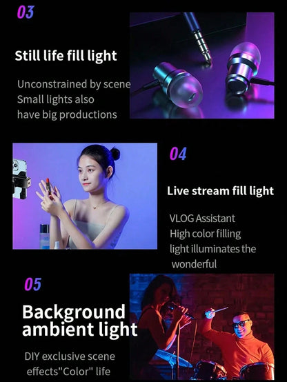 1pc Portable Mini Clip-On Fill Light, Selfie Ring Light LED Light Portable LED Video Light Dimmable, Camera & Camcorder Vlogging For Photo Selfie Video Recording Zoom Meeting,Interviews, Live Streamin
