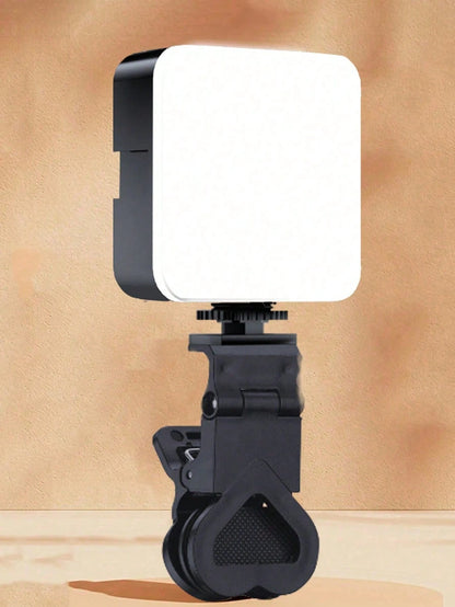 1pc Portable Mini Clip-On Fill Light, Selfie Ring Light LED Light Portable LED Video Light Dimmable, Camera & Camcorder Vlogging For Photo Selfie Video Recording Zoom Meeting,Interviews, Live Streamin