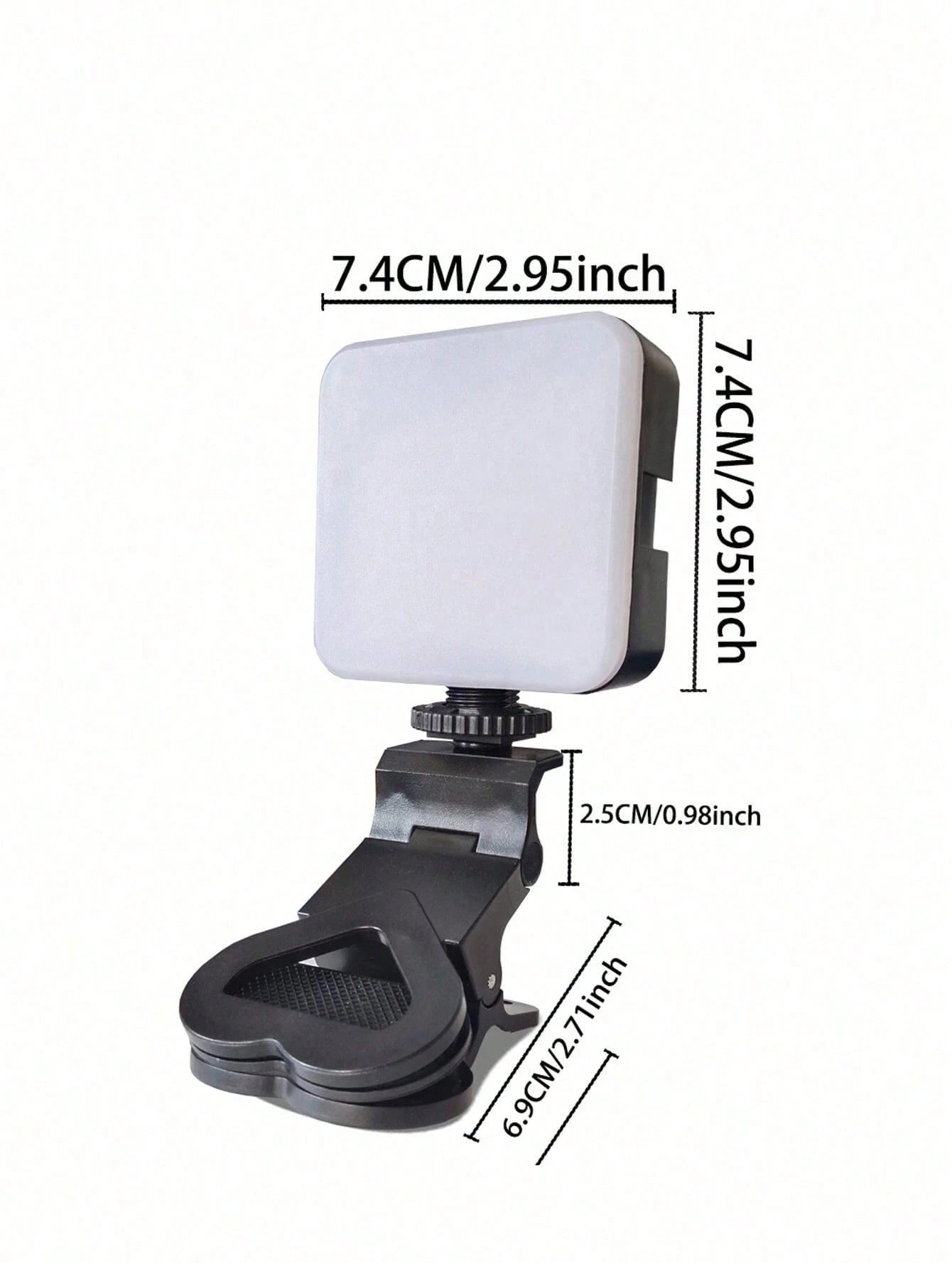 1pc Portable Mini Clip-On Fill Light, Selfie Ring Light LED Light Portable LED Video Light Dimmable, Camera & Camcorder Vlogging For Photo Selfie Video Recording Zoom Meeting,Interviews, Live Streamin
