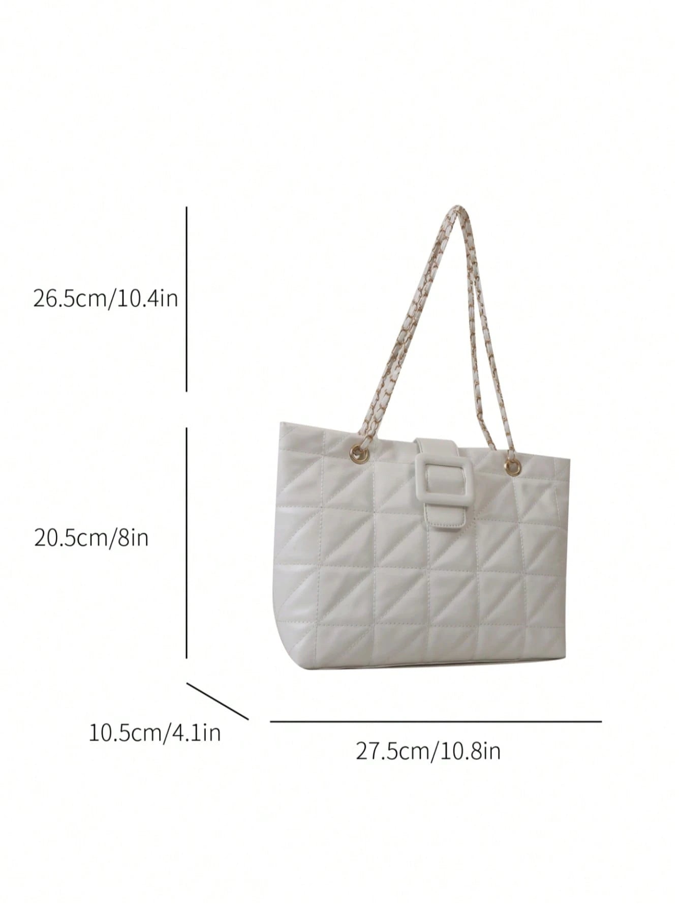 1pc Quilted PU Large Capacity Snap Closure Fashion Women's Shoulder Tote Bag Suitable For Spring/Summer Daily Shopping/Commuting