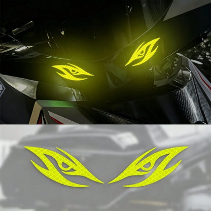 1pc Reflective Cool-Looking Motorcycle Sticker, Self-Adhesive Cartoon Pattern Sticker, Used For Motorcycle Headlights, Fuel Tank, Front Air Intake Cover, Back Of Helmet, Night Driving Safety Warning