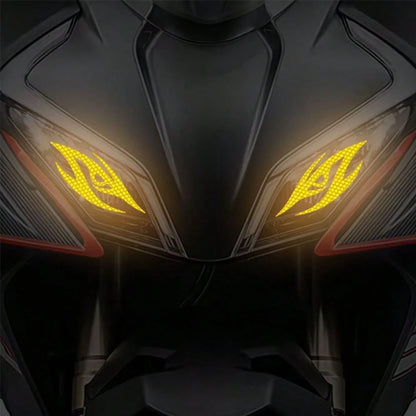 1pc Reflective Cool-Looking Motorcycle Sticker, Self-Adhesive Cartoon Pattern Sticker, Used For Motorcycle Headlights, Fuel Tank, Front Air Intake Cover, Back Of Helmet, Night Driving Safety Warning