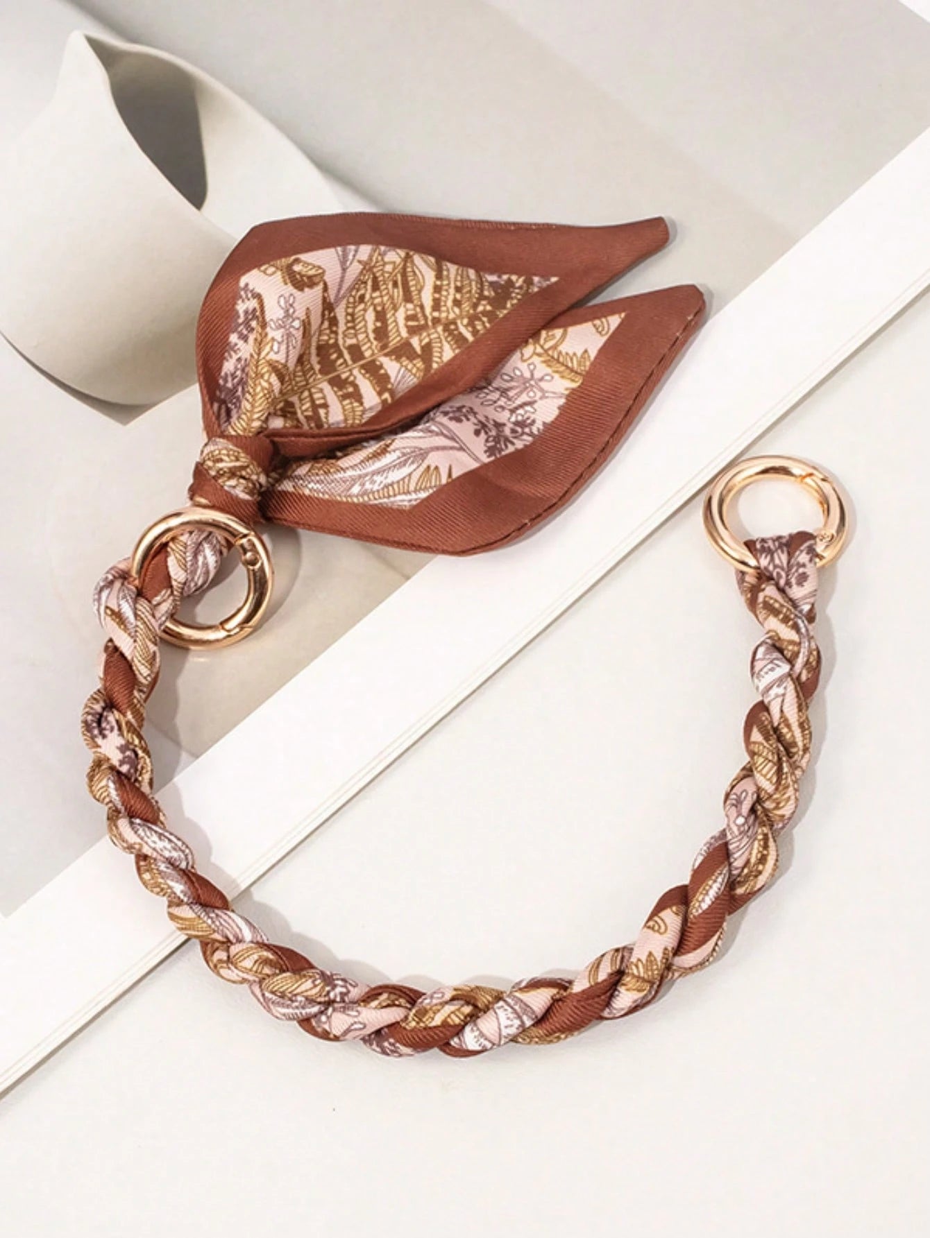 1pc Replacement Strap- Chain Shoulder Strap, Lunch Box Bag Strap, Printed Scarf Strap, Handmade Woven Bracelet