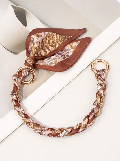 1pc Replacement Strap- Chain Shoulder Strap, Lunch Box Bag Strap, Printed Scarf Strap, Handmade Woven Bracelet