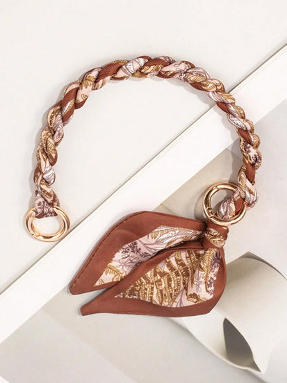 1pc Replacement Strap- Chain Shoulder Strap, Lunch Box Bag Strap, Printed Scarf Strap, Handmade Woven Bracelet