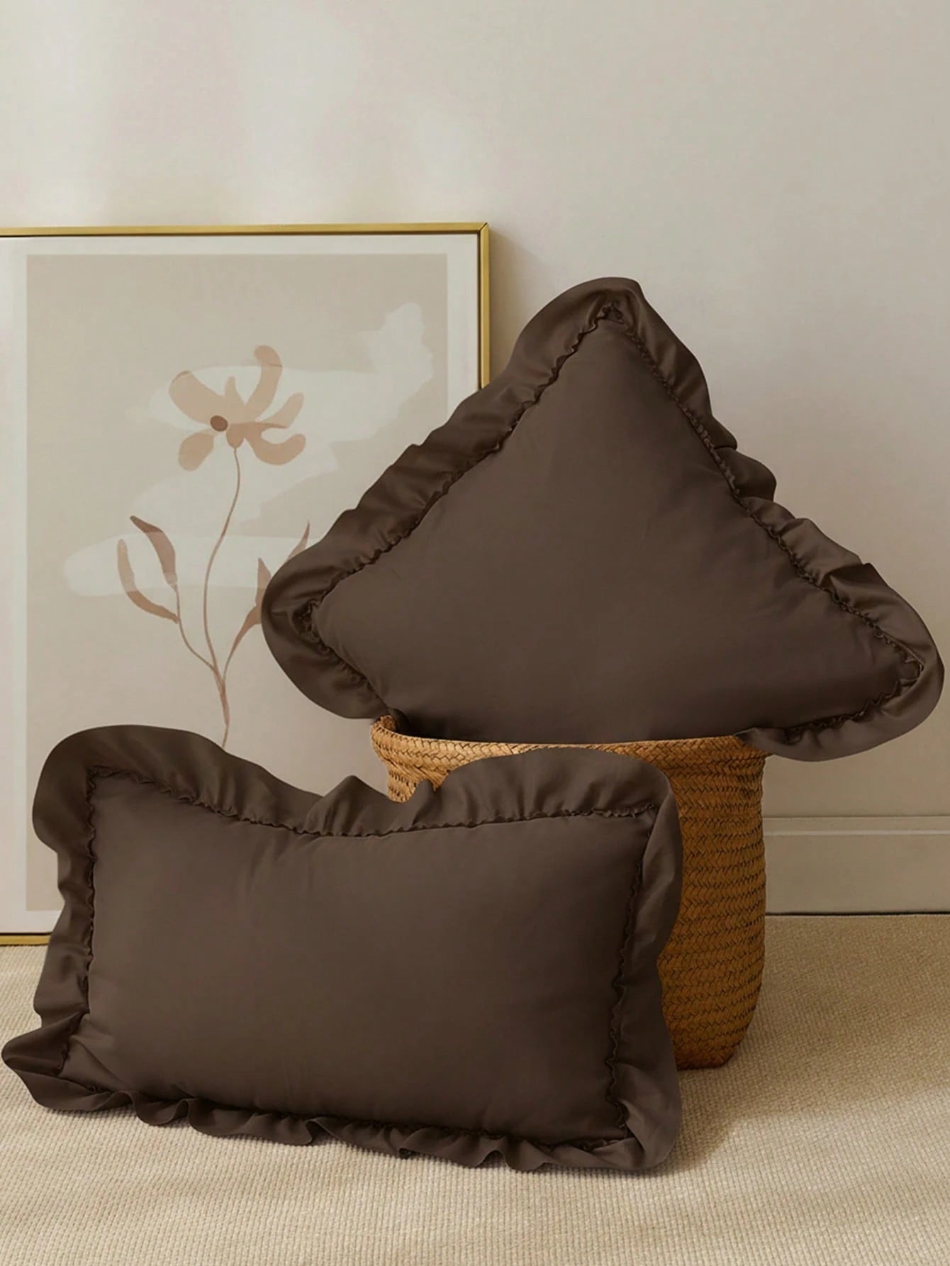 1pc Romantic French Ruffle Quilted Envelope Pillow Cover (Pillow Insert Not Included), Fashionable Romantic Decorative Throw Pillow Case Suitable For Bedroom/Dorm/Sofa, Gift For Couples & Friends. Mac
