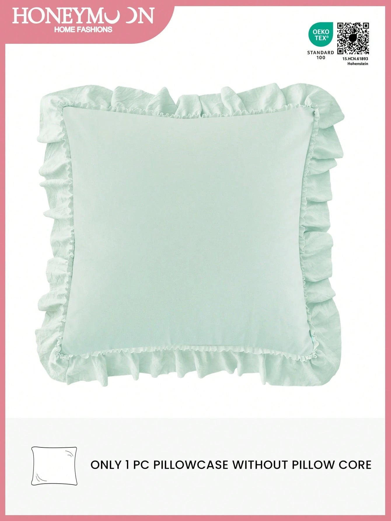 1pc Romantic French Ruffled Quilted Envelope Pillow Cover (Filling Not Included), Fashionable Romantic Decorative Throw Pillow Case Suitable For Bedroom/Dorm/Sofa, Couples & Friends Gift. Machine Wash