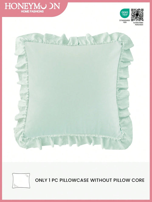 1pc Romantic French Ruffled Quilted Envelope Pillow Cover (Filling Not Included), Fashionable Romantic Decorative Throw Pillow Case Suitable For Bedroom/Dorm/Sofa, Couples & Friends Gift. Machine Wash