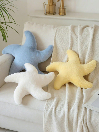 1pc Shell Shaped Decorative Pillow, 3D Filled Soft Velvet Cushion, Ocean Beach Decor Pillow For Sofa, Bed, Bedroom, Room Decoration, Outdoor Garden, Summer Spring