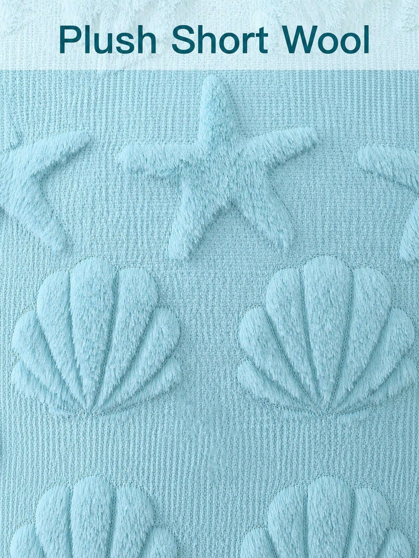 1PC Shell Starfish Throw Pillow Cover, Beach Seaside Cushion Covers For Sofa Square Spring Summer Soft Plush Short Wool Velvet Pillowcase Holiday Decor