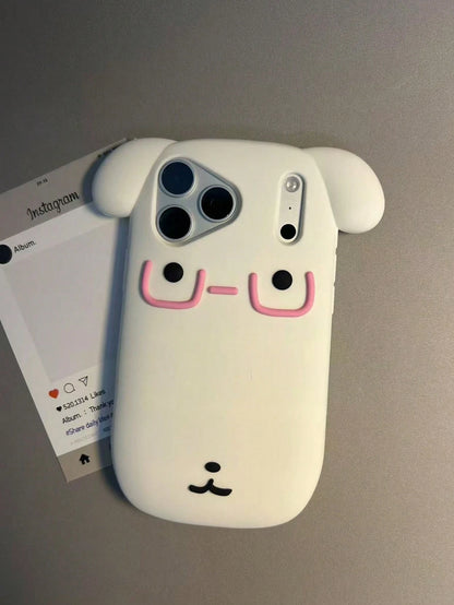 1pc Silicone Cute White Puppy Eyeglass Holder Case, Anti-Drop Lanyard Strap Compatible With IPhone 13/13 Pro/13 Pro Max/14/14 Pro/14 Pro Max/15/15 Pro/15 Pro Max/16/16 Pro/16 Pro Max/17/17 Pro/17 Pro