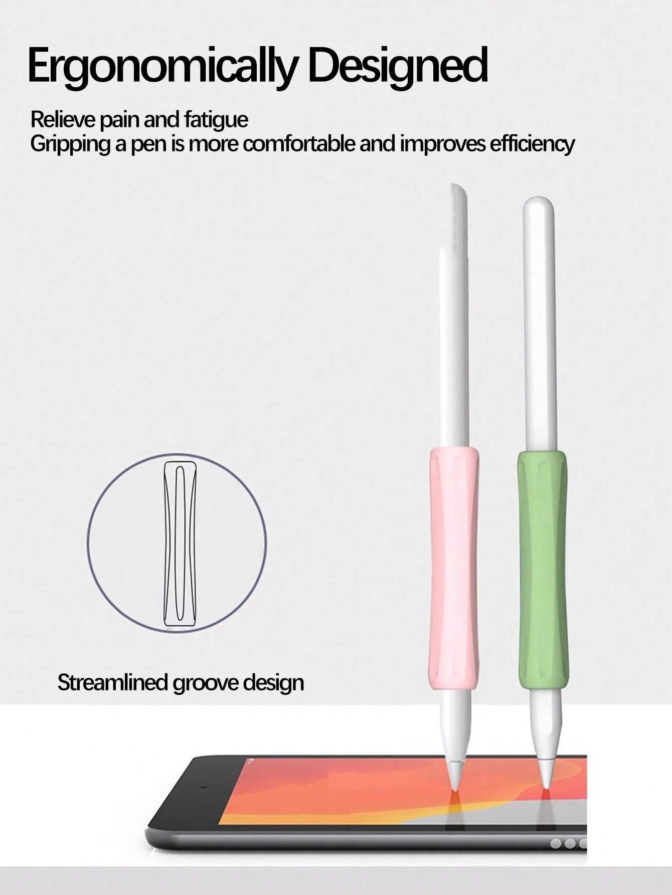 1pc Silicone Handwriting Pen Grip Protective Cover, Compatible With Apple Pencil 1st/2nd Generation