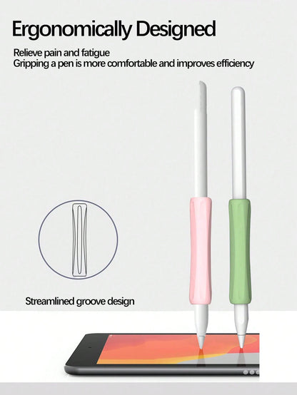 1pc Silicone Handwriting Pen Grip Protective Cover, Compatible With Apple Pencil 1st/2nd Generation