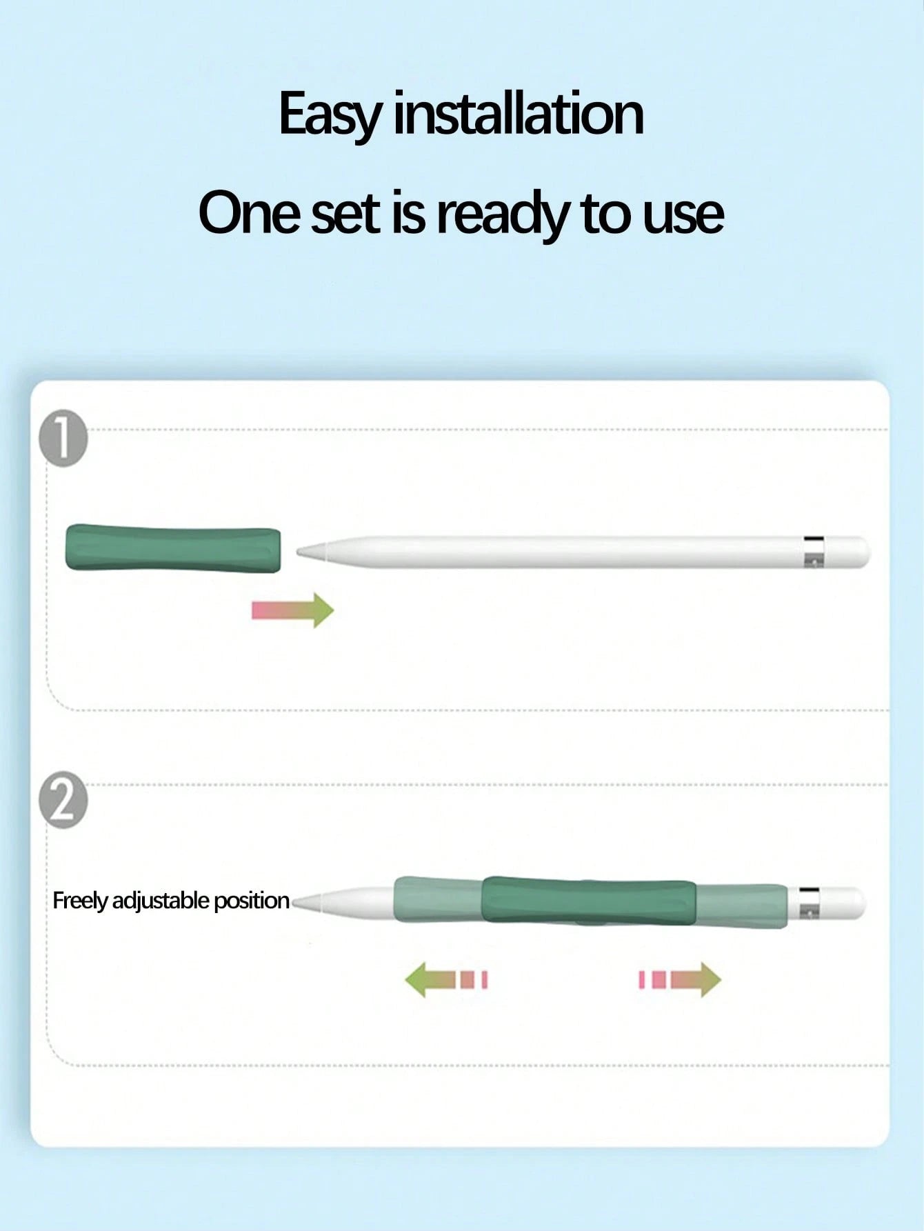1pc Silicone Handwriting Pen Grip Protective Cover, Compatible With Apple Pencil 1st/2nd Generation