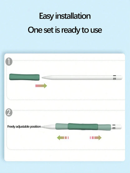 1pc Silicone Handwriting Pen Grip Protective Cover, Compatible With Apple Pencil 1st/2nd Generation