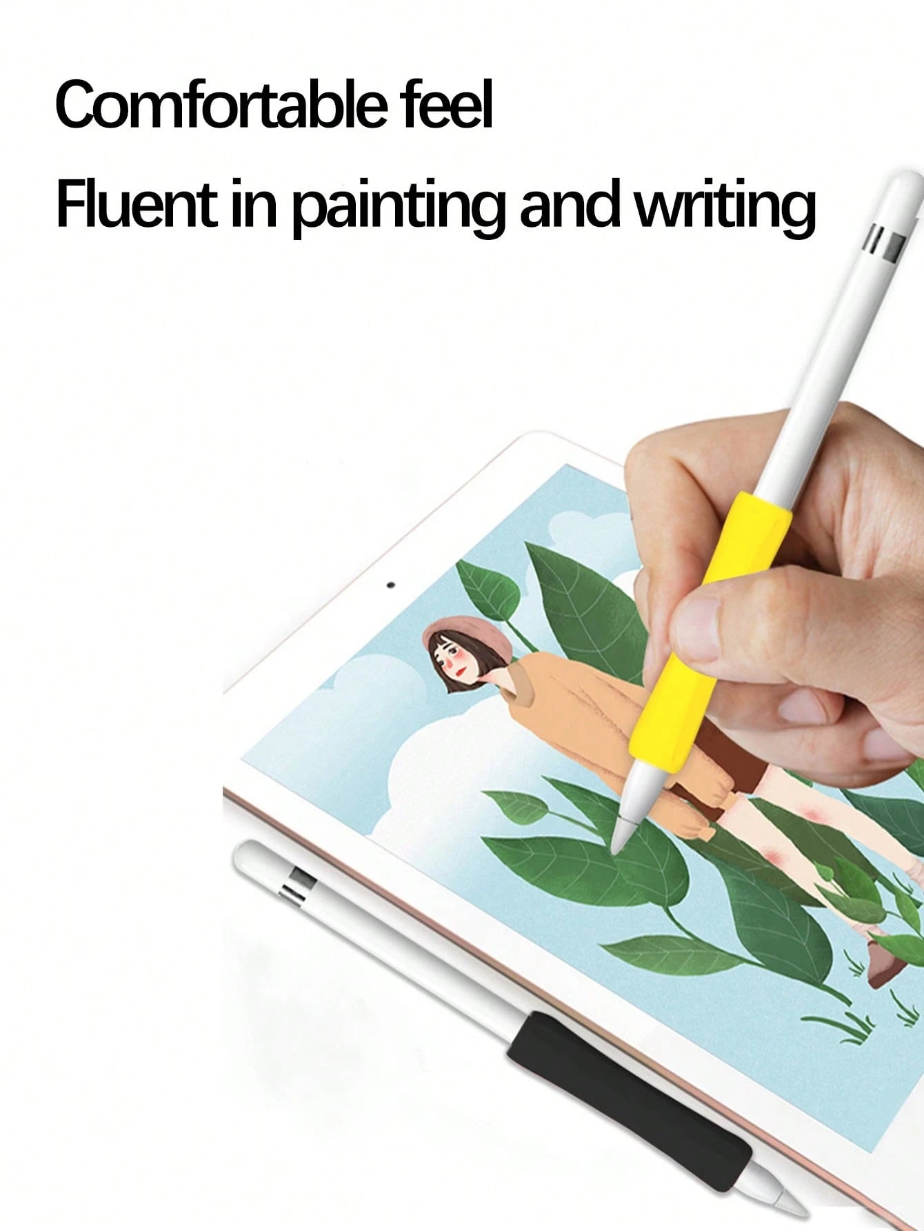 1pc Silicone Handwriting Pen Grip Protective Cover, Compatible With Apple Pencil 1st/2nd Generation