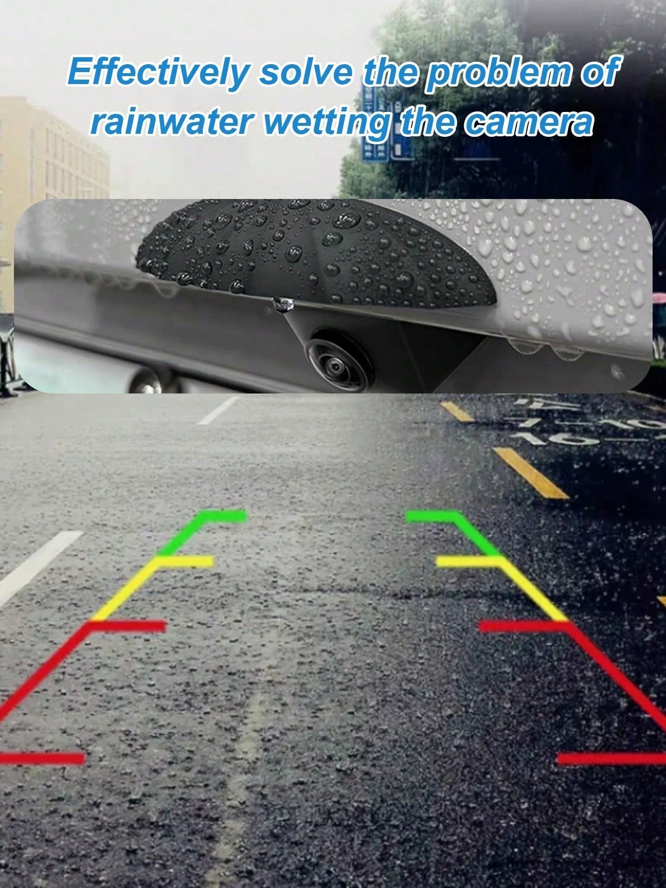 1pc Silicone Rearview Camera Rain Cover- Thickened & Widened, Triangular Design, Frosted Surface, All-Weather Waterproof Accessory, Enhances Visibility In Rain, Universal Fit, No Installation Require