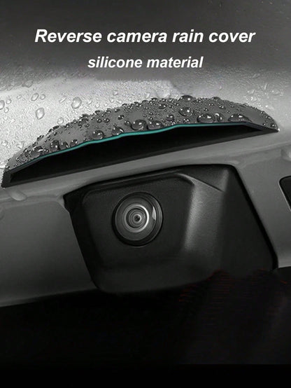 1pc Silicone Rearview Camera Rain Cover- Thickened & Widened, Triangular Design, Frosted Surface, All-Weather Waterproof Accessory, Enhances Visibility In Rain, Universal Fit, No Installation Require